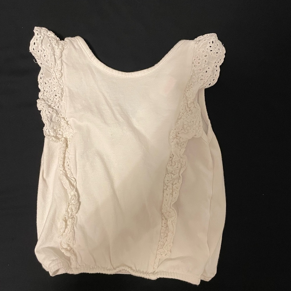 Toddler Zara Ivory Lace Trim Top